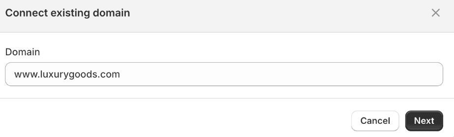 Example of new domain redirect