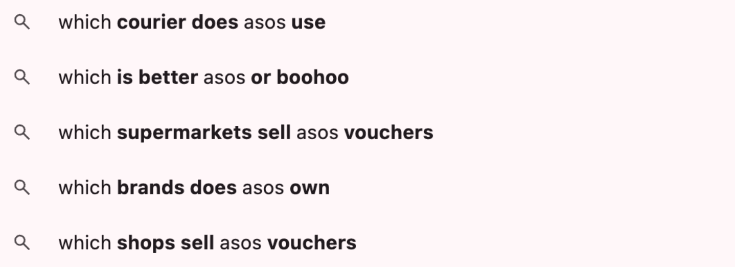 Examples of auto-complete prompts