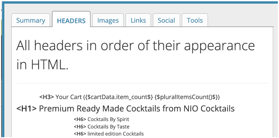 Homepage H1 optimisation example
