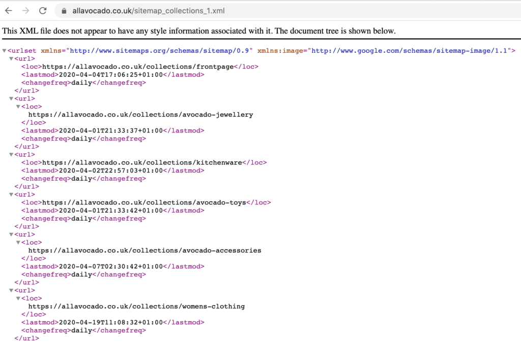xml sitemaps shopify