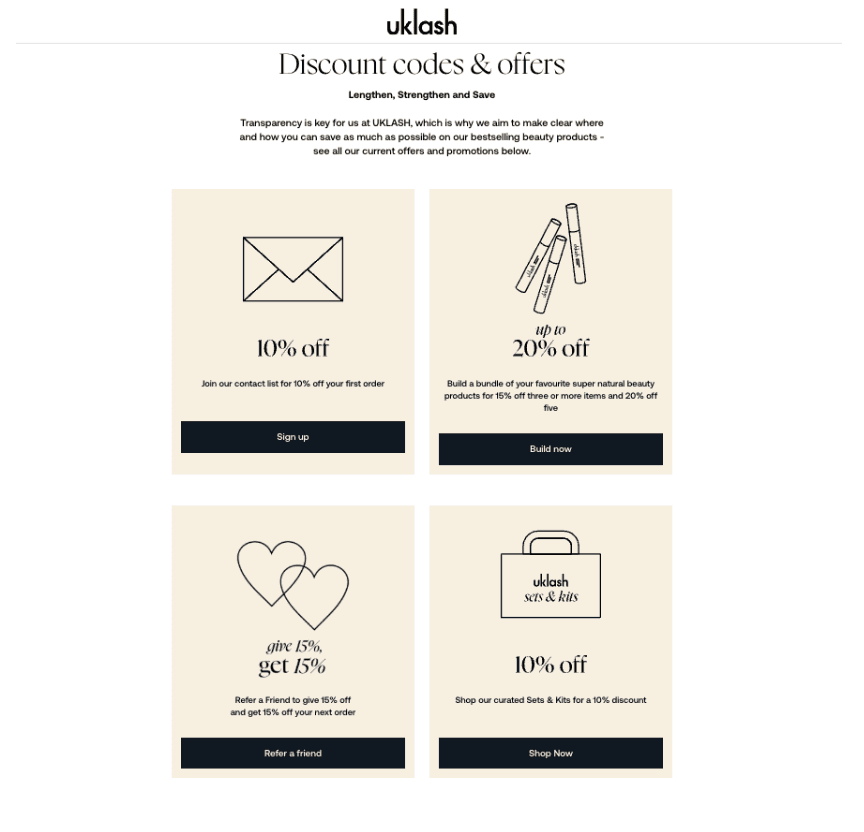 UK Lash discount code example