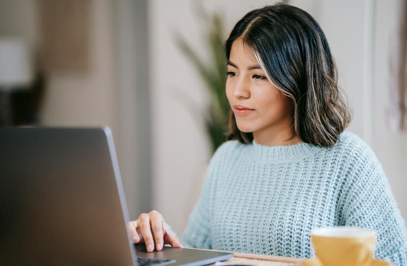 Woman looking at computer screen