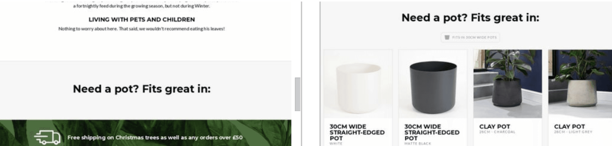 Related product feed example