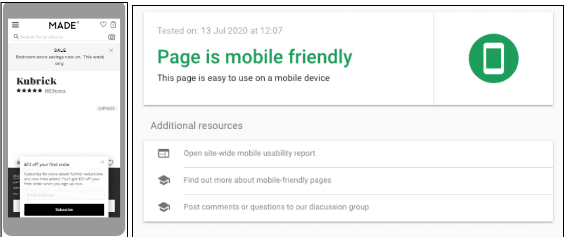 test to check if the page is mobile friendly